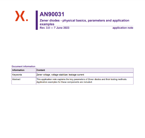 AN90031 Zener diodes - physical basics, parameters and application examples