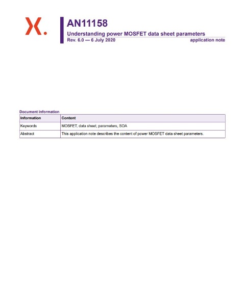 Understanding power MOSFET data sheet parameters 