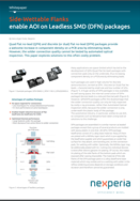 Side-Wettable Flanks enable AOI on Leadless SMD (DFN) packages