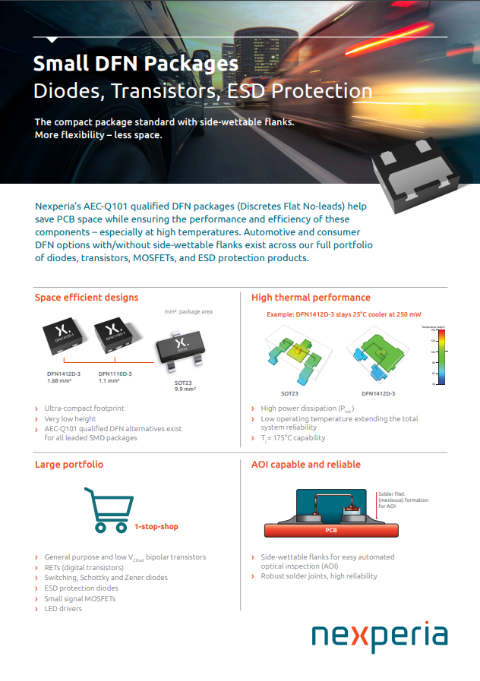 Small DFN Packages Diodes, Transistors, ESD Protection