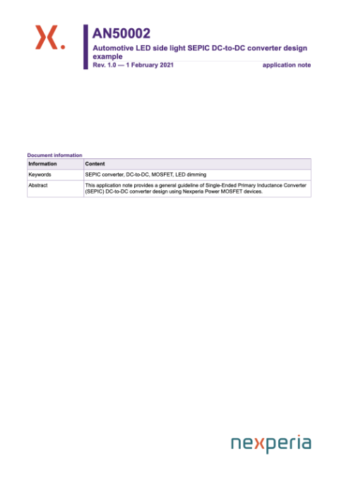 Automotive LED side light SEPIC DC-to-DC converter design example