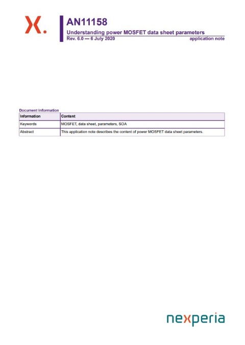 Understanding power MOSFET datasheet parameters