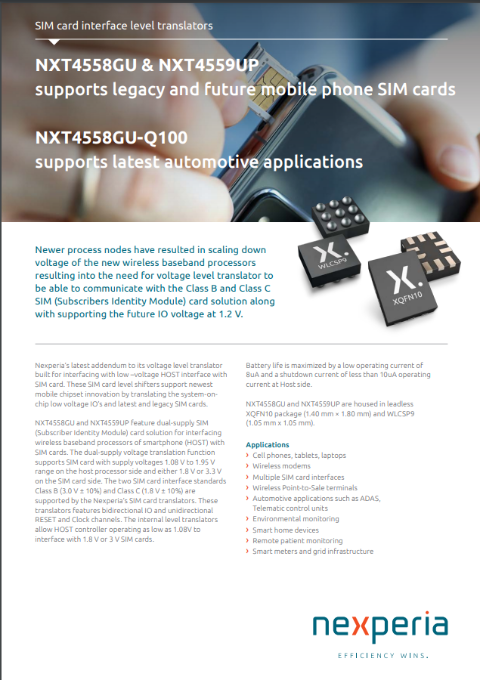 SIM card NXT4558 & NXT4559