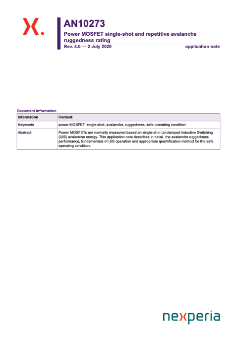 Power MOSFET single-shot and repetitive avalanche ruggedness rating