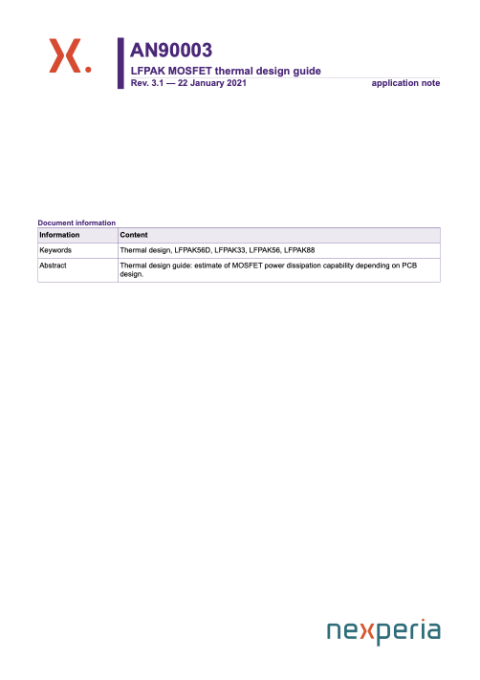 LFPAK MOSFET thermal design guide