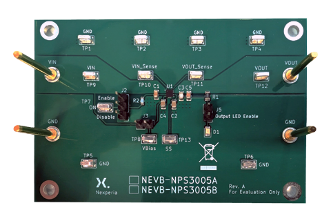 NEVB-NPS3005A - 0.5-5.5 V, 6 A, 14 mΩ single channel load switch with soft start evaluation board